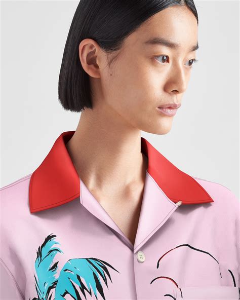 prada time capsule shirt|Sand/tamarind Pink Timecapsule Printed Cotton Shirt .